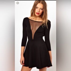 American Apparel Fit and Flare Black Mini Dress, Size L